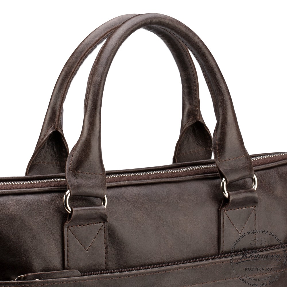 Кожаная деловая сумка "Кларк" (тёмно-коричневый антик) 