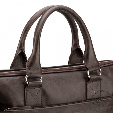 Кожаная деловая сумка "Кларк" (тёмно-коричневый антик) 