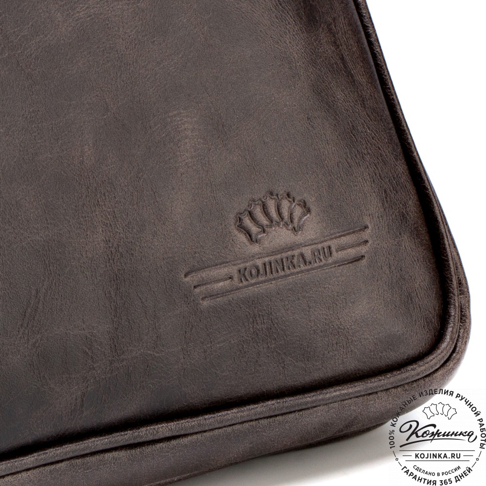 Кожаная деловая сумка "Кларк" (тёмно-коричневый антик) 