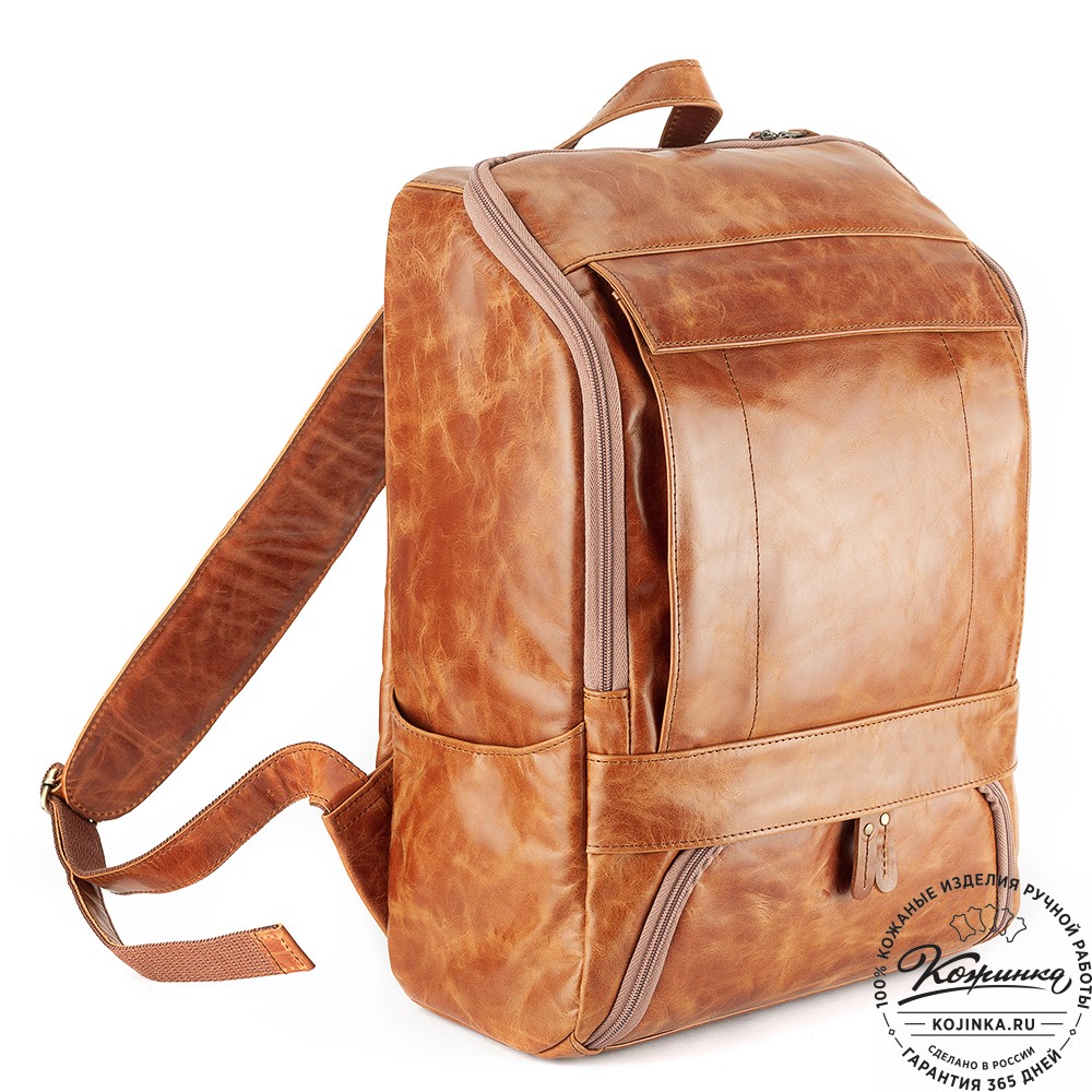 Кожаный рюкзак "Вена" (рыжий антик)