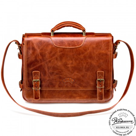 Кожаный портфель "Арамис" (рыжий антик)