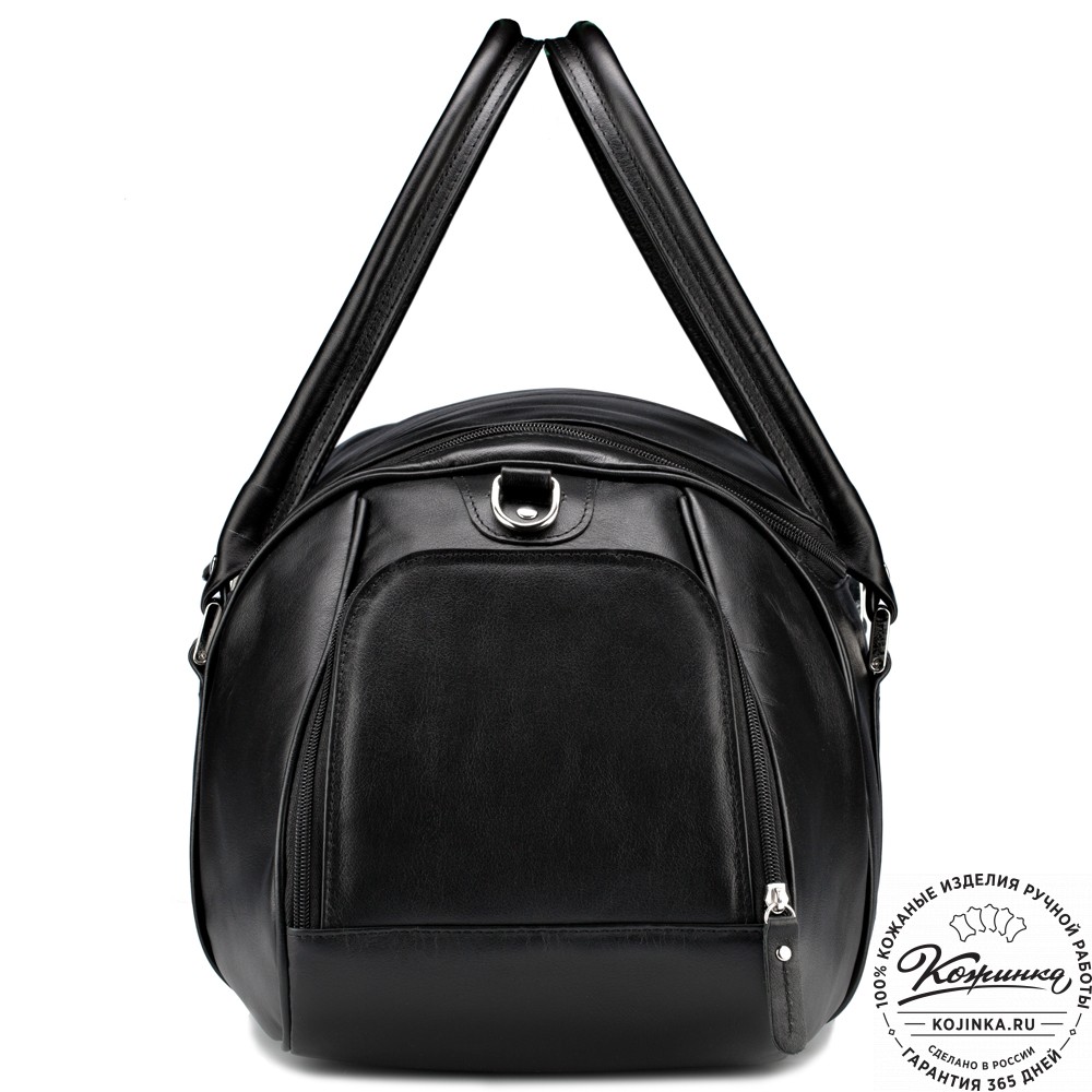 Кожаная дорожно-спортивная сумка "Дональд" (чёрная)