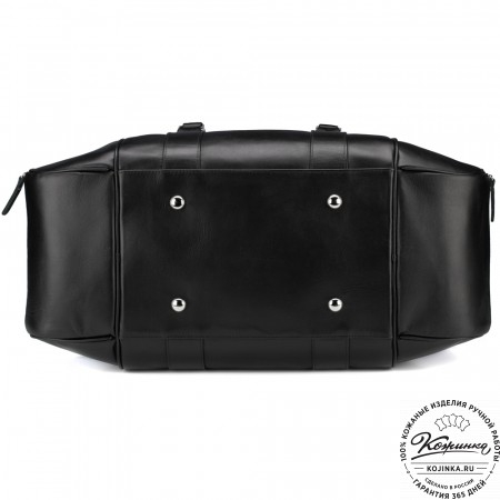 Кожаная дорожно-спортивная сумка "Дональд" (чёрная)