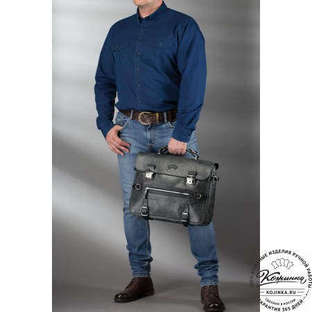 Кожаный портфель "Сталкер" (черный антик)