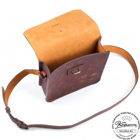 Кожаная сумка через плечо "Казань" (старение) 