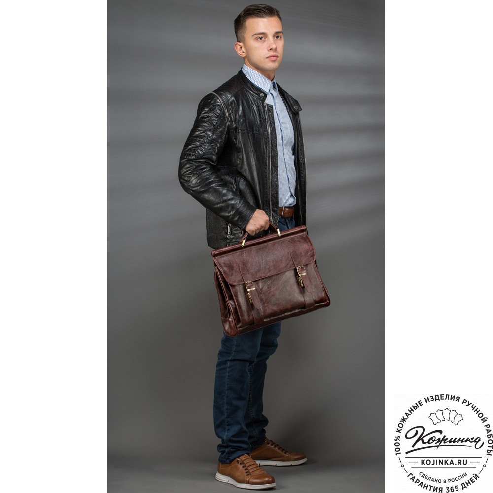 Кожаный портфель "Версаль" (черный)