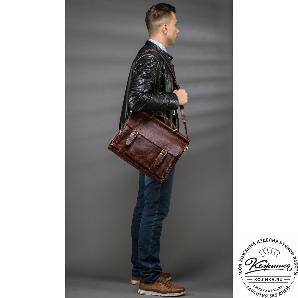 Кожаный портфель "Версаль" (черный)