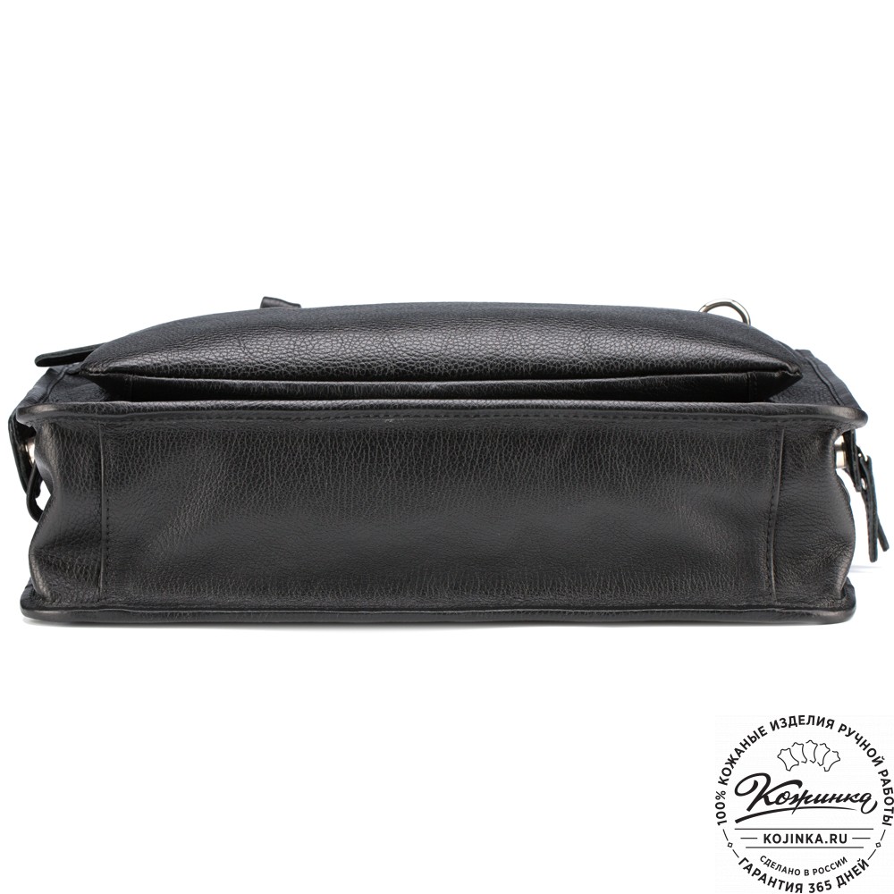 Кожаная деловая сумка "Вильямс" (чёрная) 