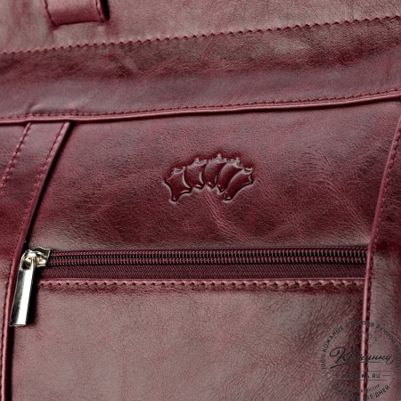 Кожаный городской саквояж "Фостер" (бордовый антик)