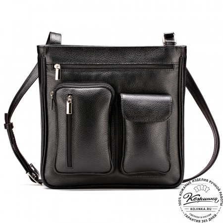 Кожаная сумка "Боб" (чёрная)