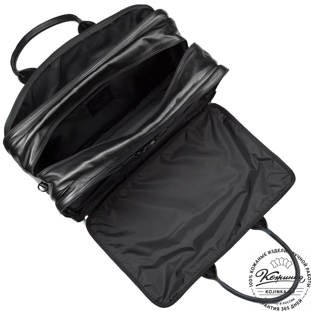 Кожаная дорожная сумка "Дилан" (чёрная) 