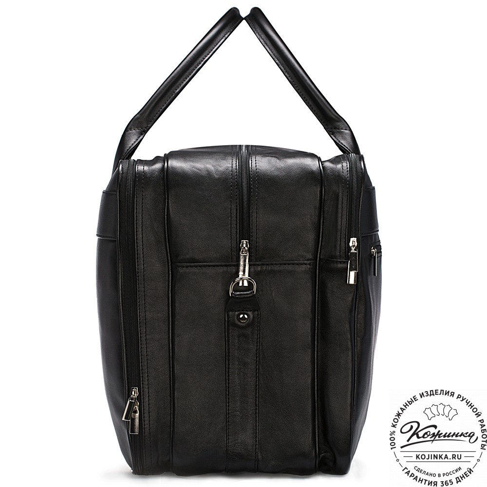 Кожаная дорожная сумка "Дилан" (чёрная) 