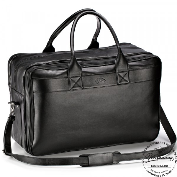 Кожаная дорожная сумка "Дилан" (чёрная) . фото 1