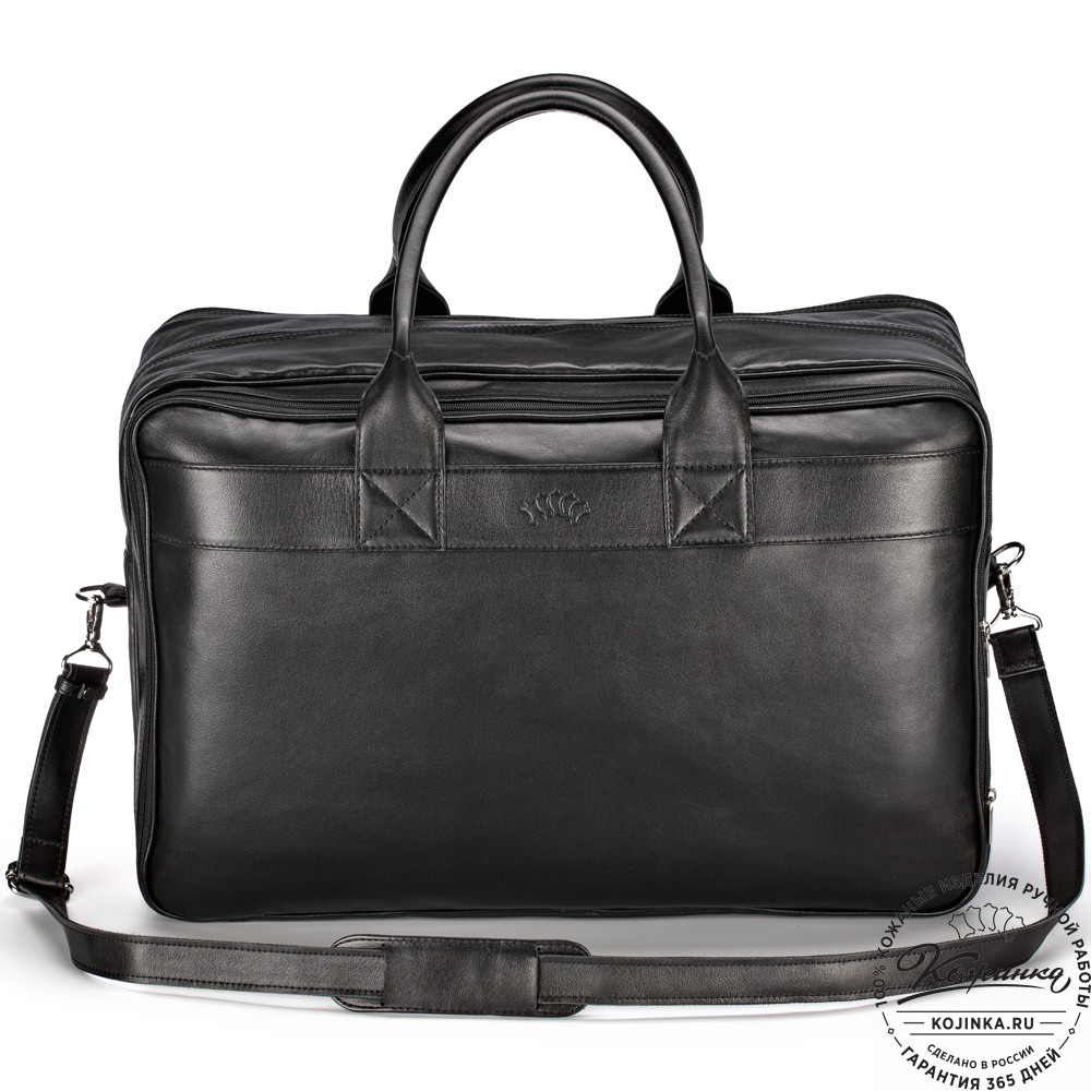 Кожаная дорожная сумка "Дилан" (чёрная) 