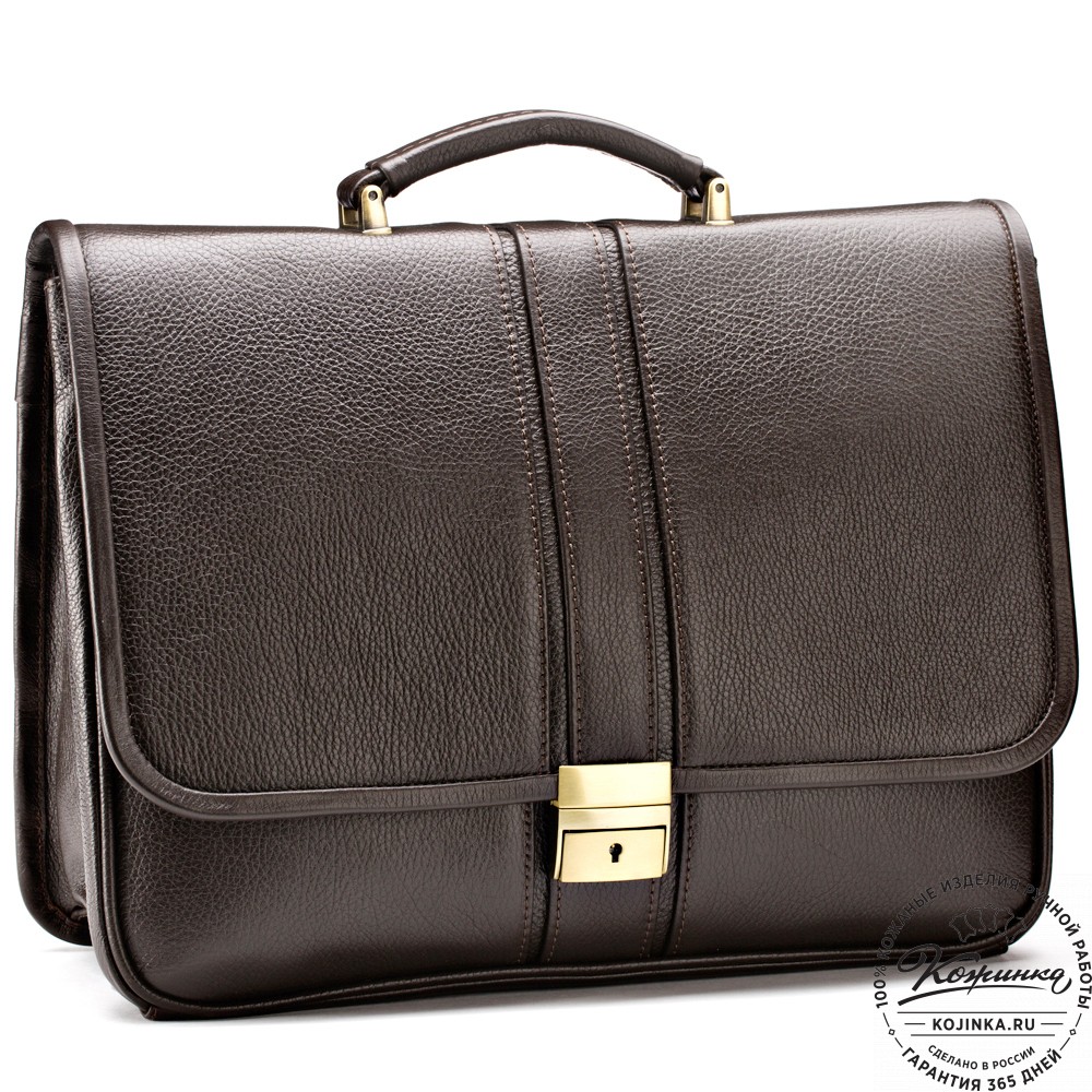 Кожаный портфель "Салерно" (тёмно-коричневый)