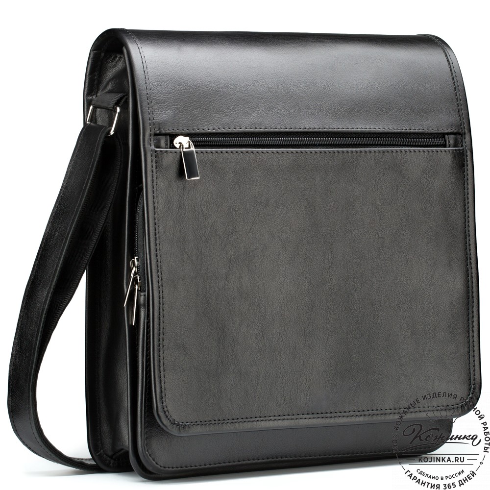 Кожаная сумка "Брэндон" (чёрная)