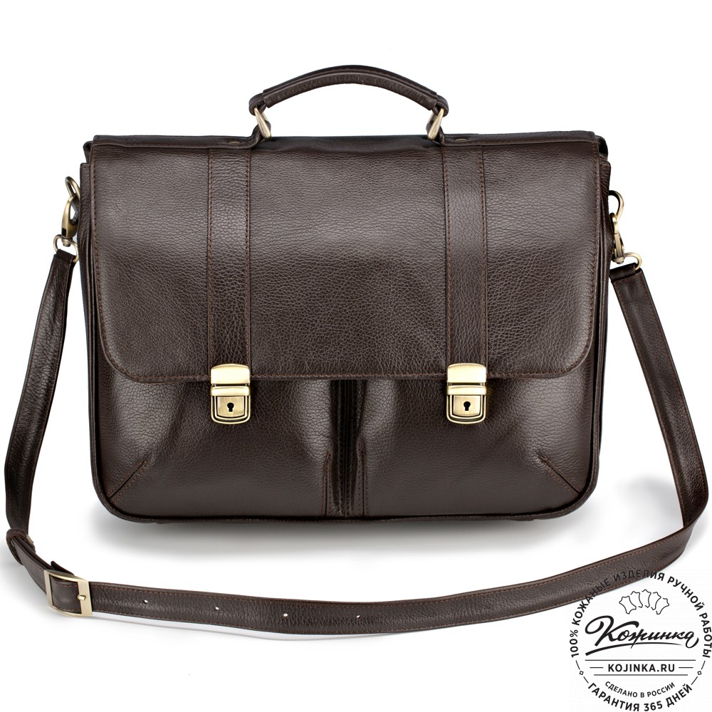 Кожаный портфель "Джозеф" (тёмно-коричневый)