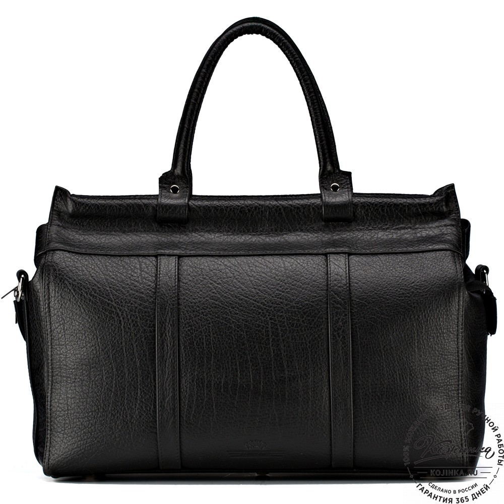 Кожаный городской саквояж "Фостер" (чёрный)