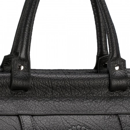 Кожаный городской саквояж "Фостер" (чёрный)