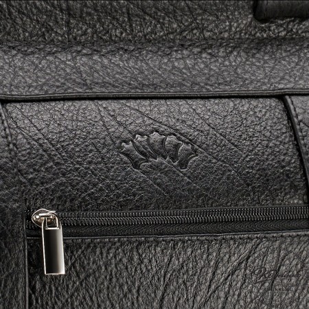 Кожаный городской саквояж "Фостер" (чёрный)