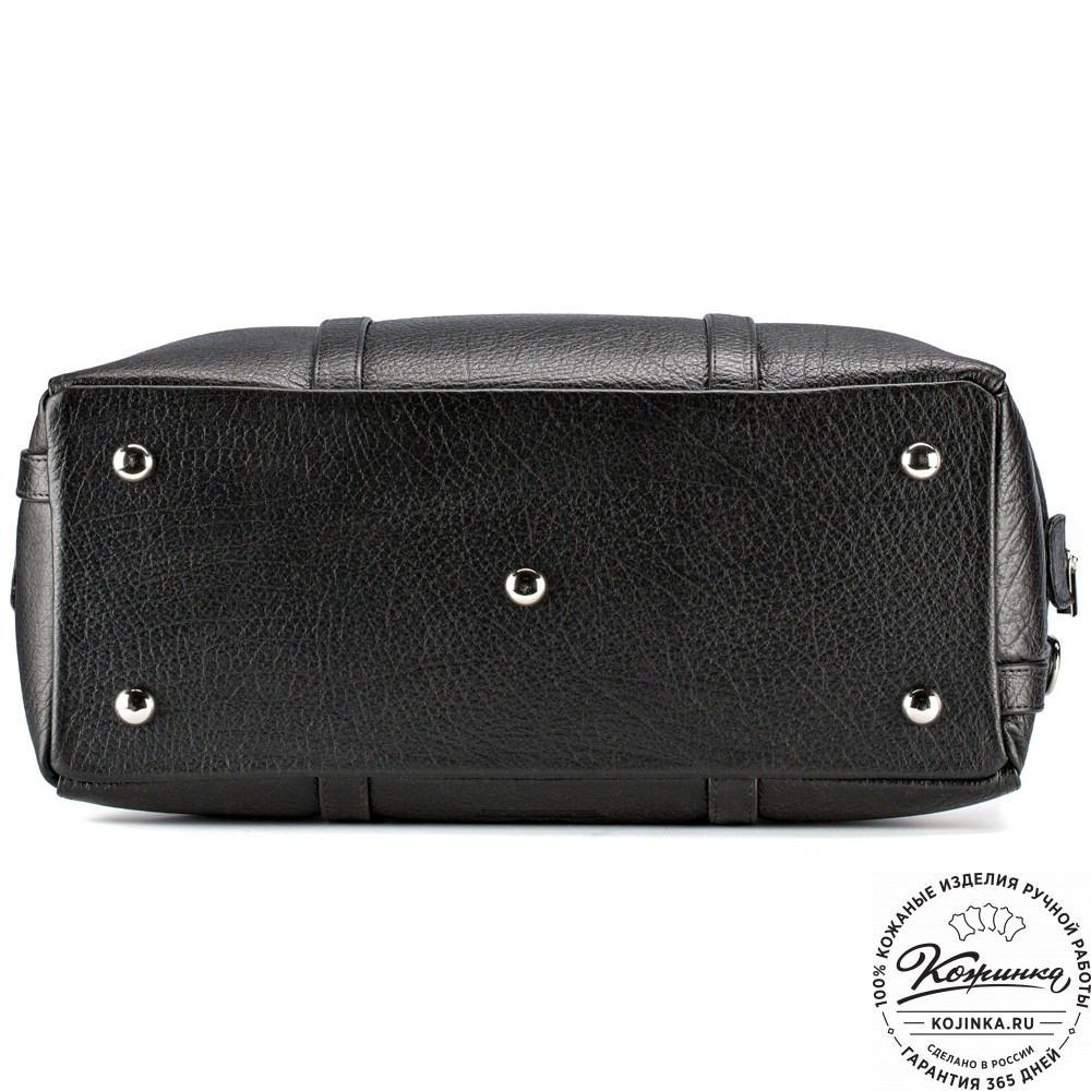 Кожаный городской саквояж "Фостер" (чёрный)