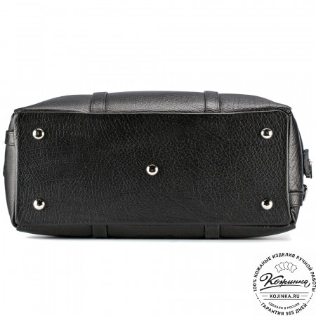 Кожаный городской саквояж "Фостер" (чёрный)