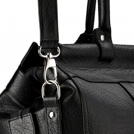 Кожаный городской саквояж "Фостер" (чёрный)