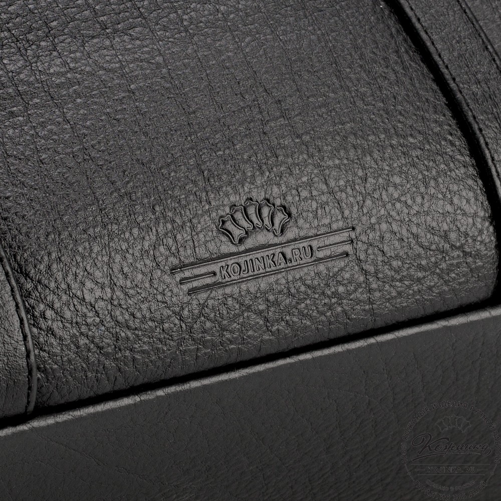 Кожаный городской саквояж "Фостер" (чёрный)