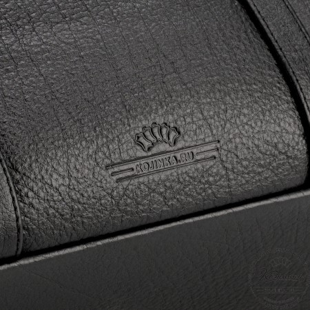 Кожаный городской саквояж "Фостер" (чёрный)