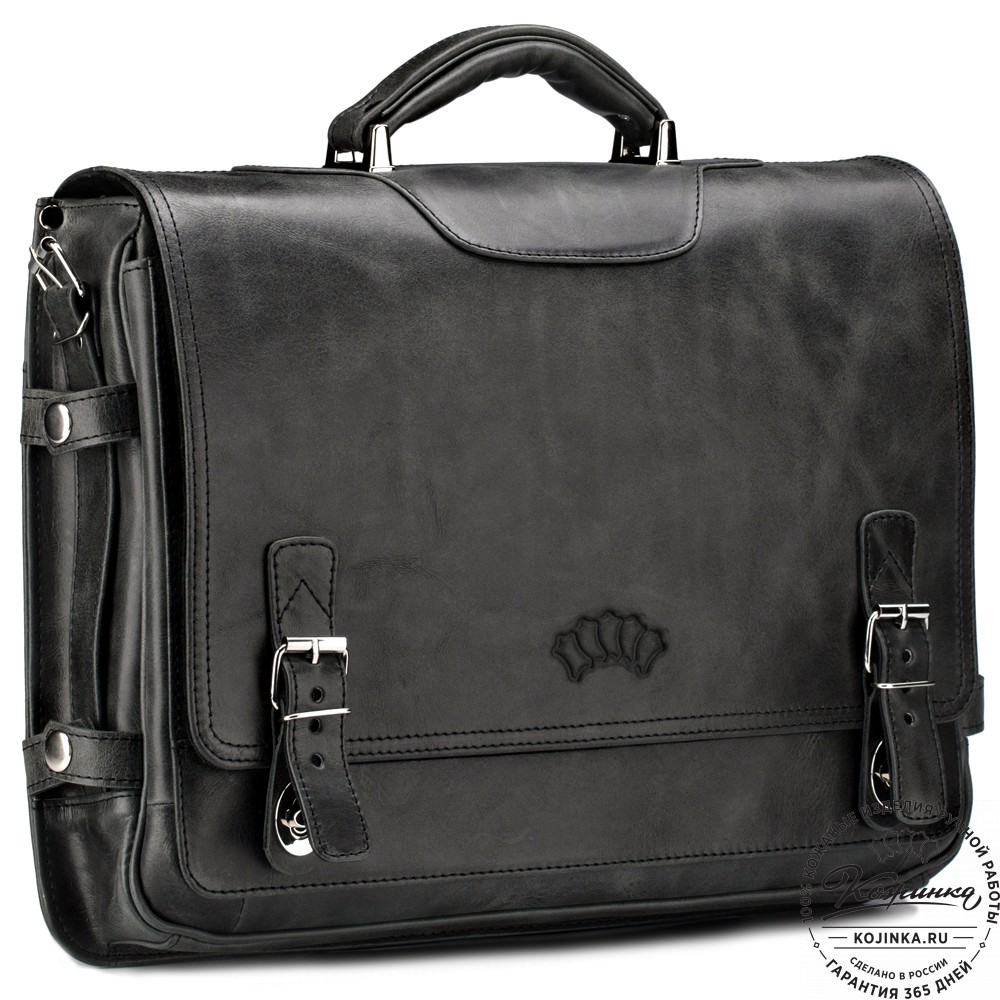 Кожаный портфель "Арамис" (черный антик)