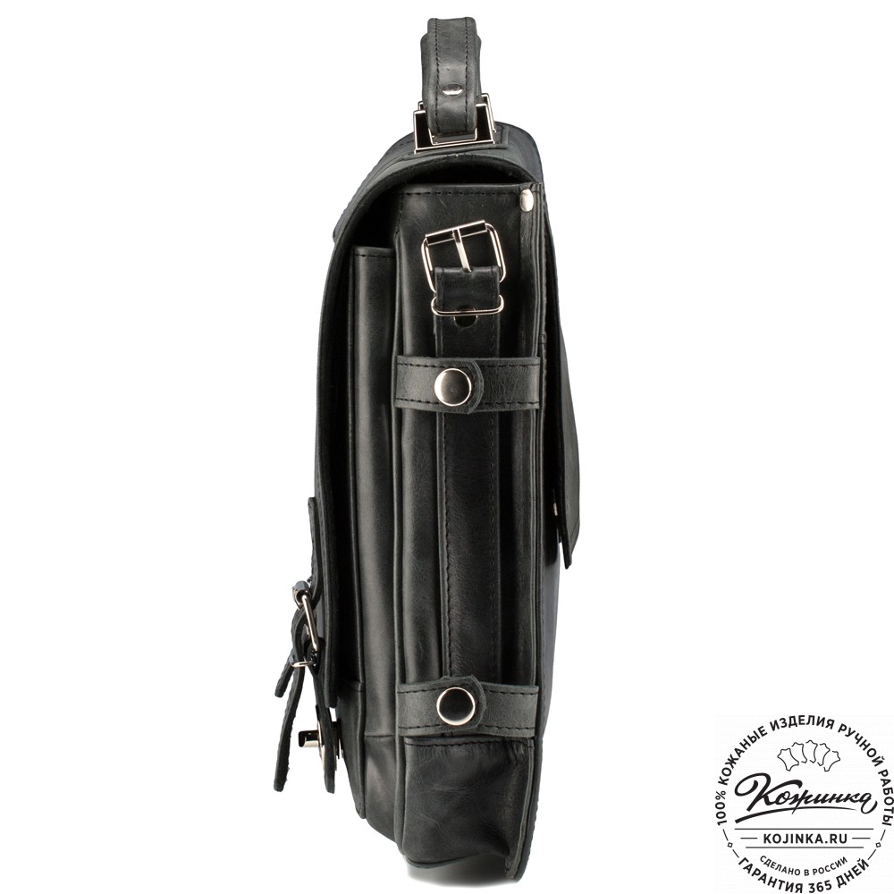 Кожаный портфель "Арамис" (черный антик)