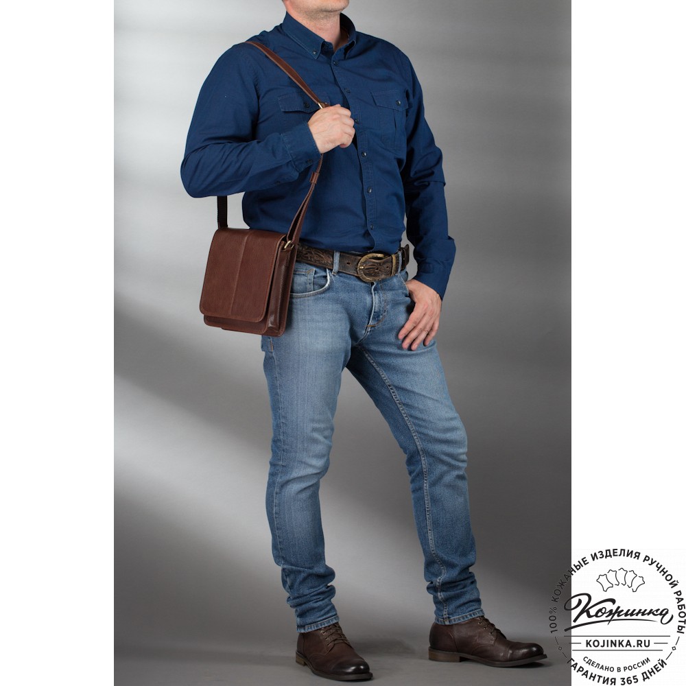 Кожаная сумка "Митчел мини" (чёрная)