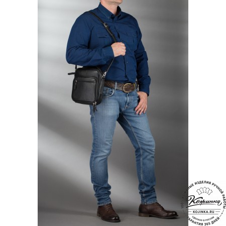 Кожаная сумка "Тедди" (синяя)