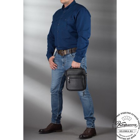 Кожаная сумка "Тедди" (синяя)