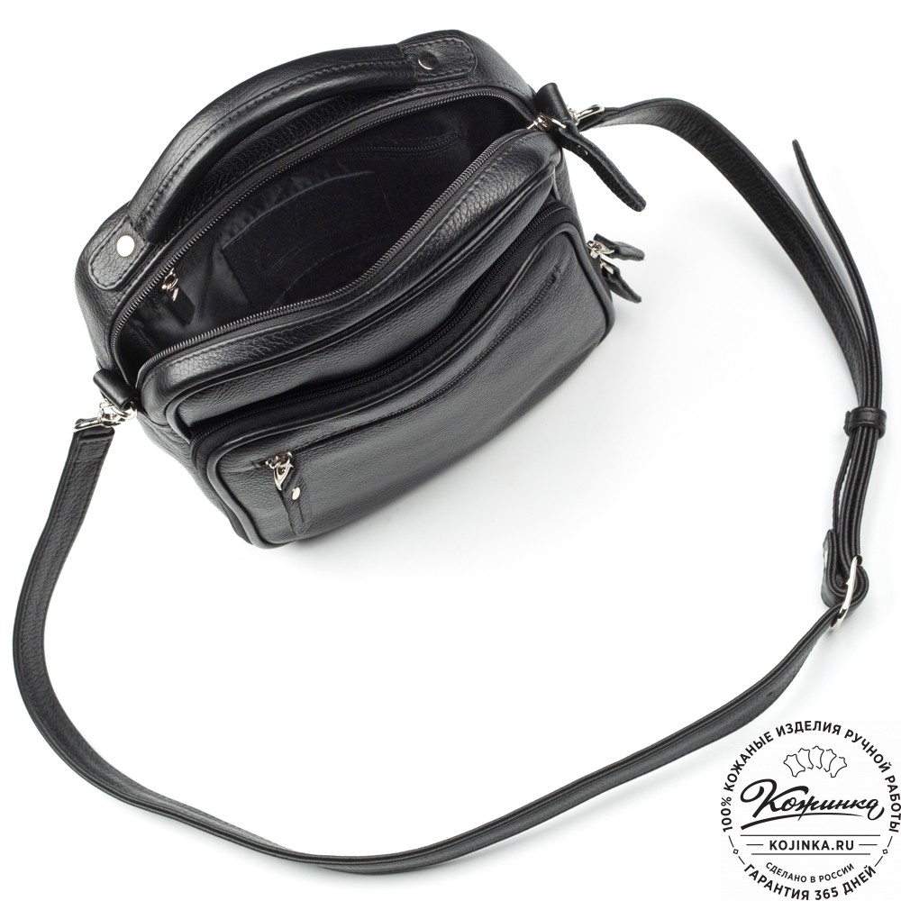 Кожаная сумка "Тедди" (чёрная)