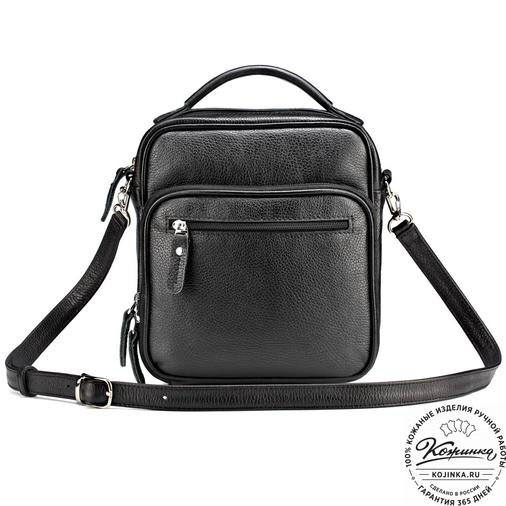 Кожаная сумка "Тедди" (чёрная)