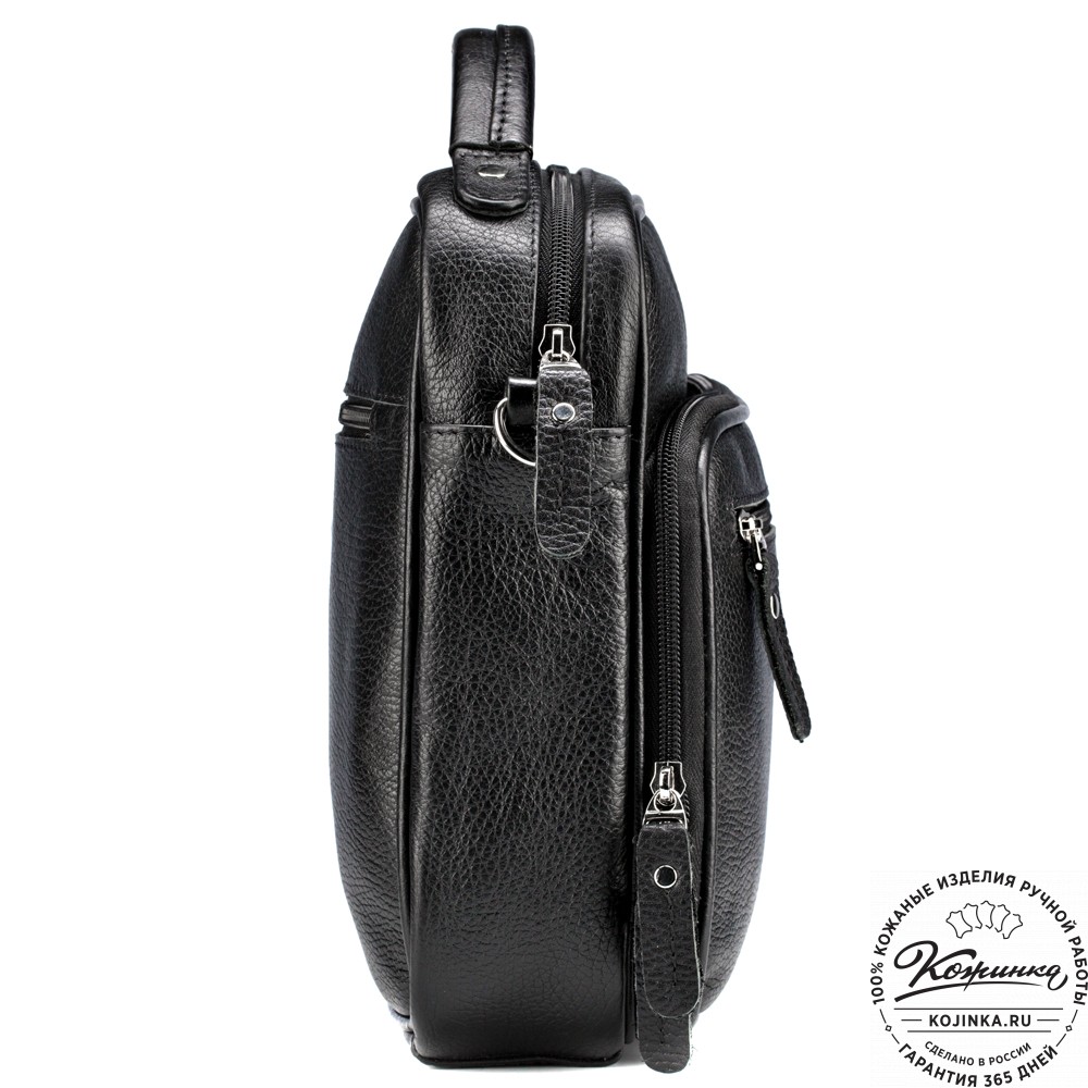 Кожаная сумка "Тедди" (чёрная)