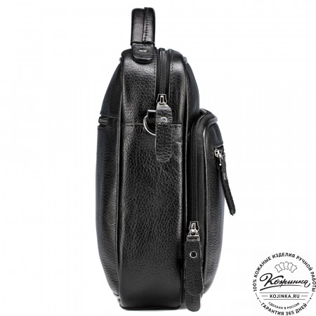 Кожаная сумка "Тедди" (чёрная)