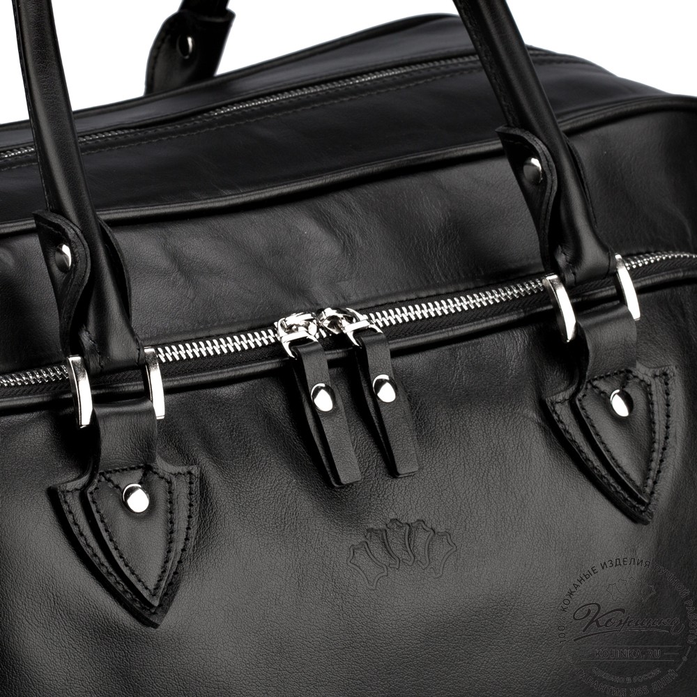Кожаная дорожная сумка "Бруклин" (чёрная)