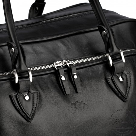 Кожаная дорожная сумка "Бруклин" (чёрная)