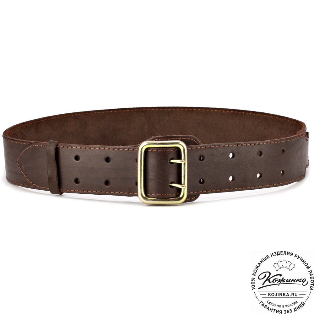 Кожаный ремень "Гренадёр"  (тёмно-коричневый)