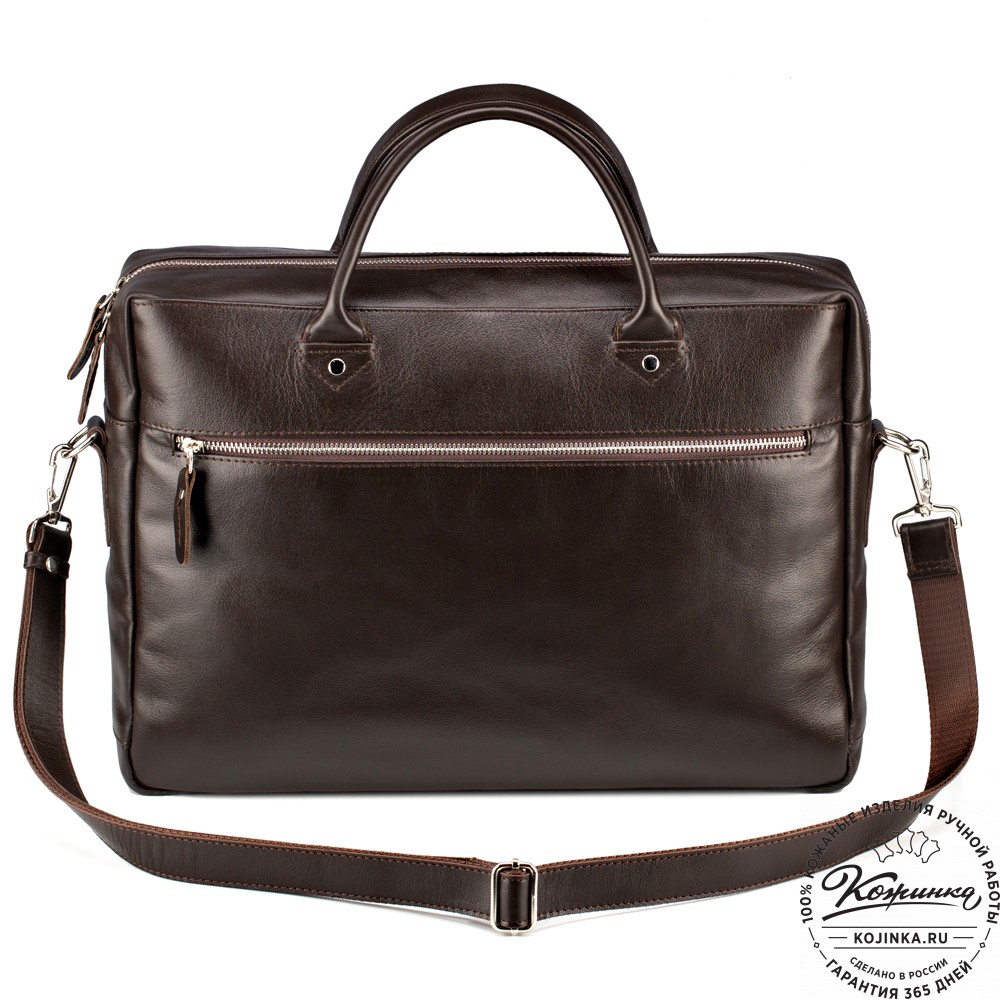 Кожаная деловая сумка "Спайк" (коричневая) 