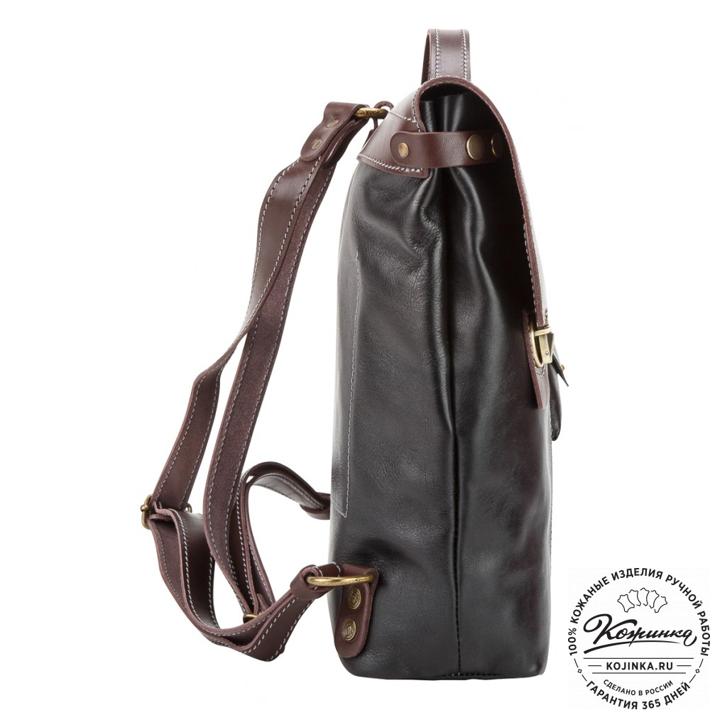 Кожаный рюкзак "Школьник" (черный)