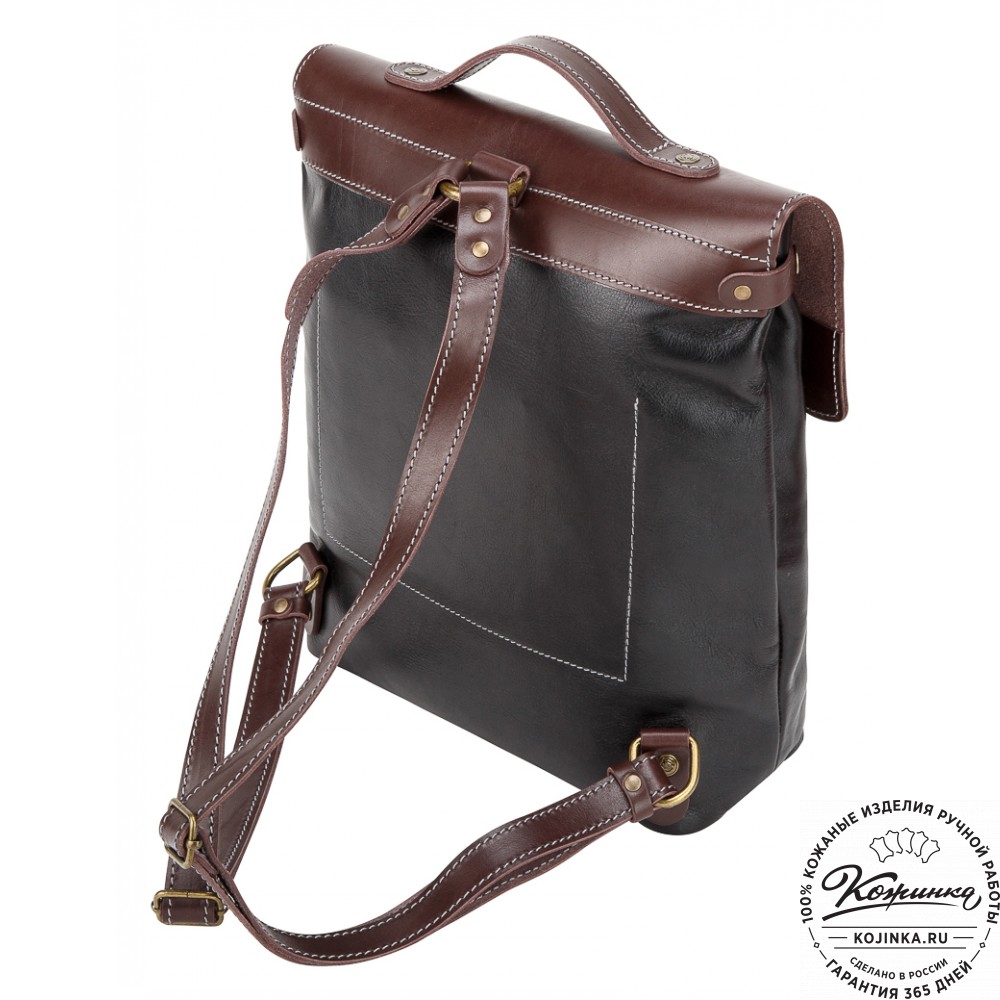 Кожаный рюкзак "Школьник" (черный)