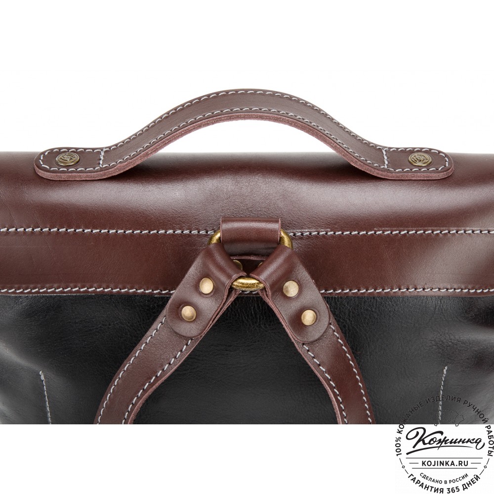 Кожаный рюкзак "Школьник" (черный)