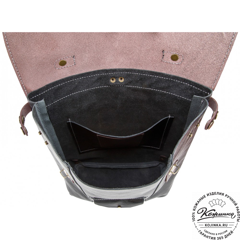 Кожаный рюкзак "Школьник" (черный)