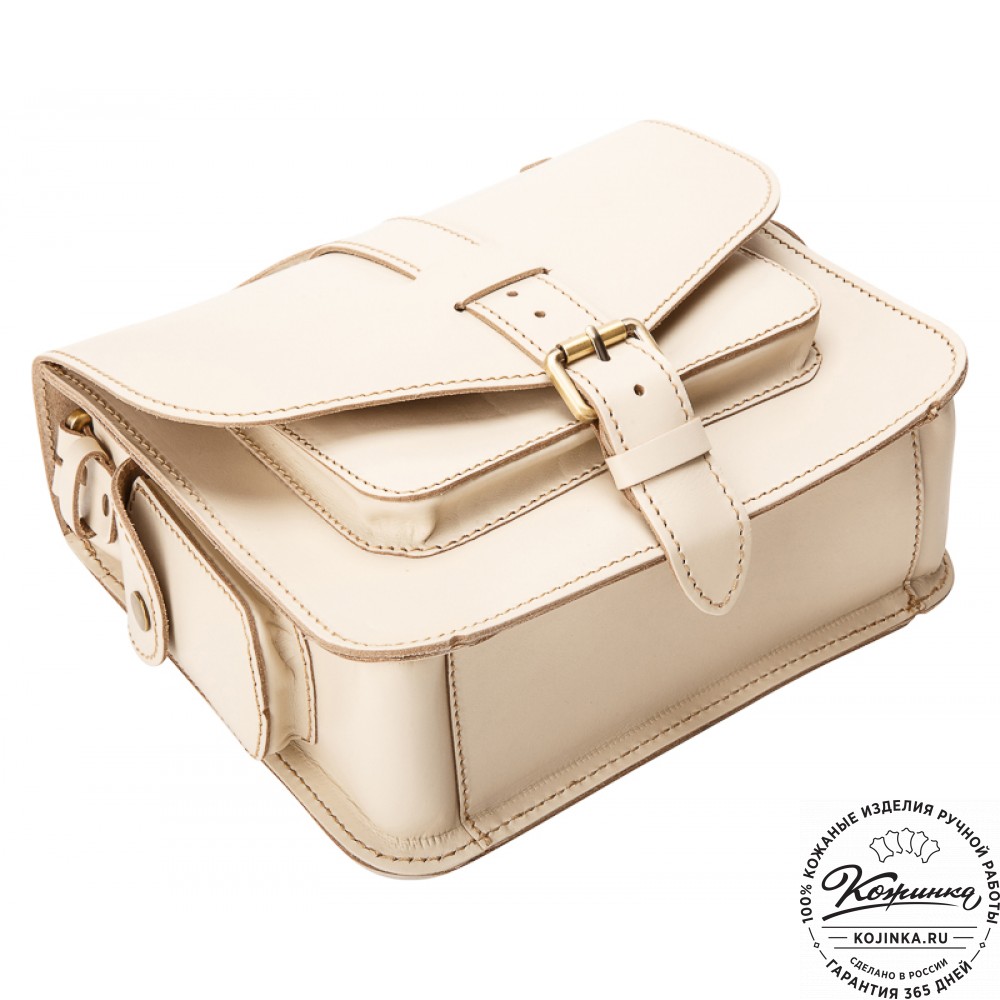 Кожаная  сумка "Виктория" (бежевая)
