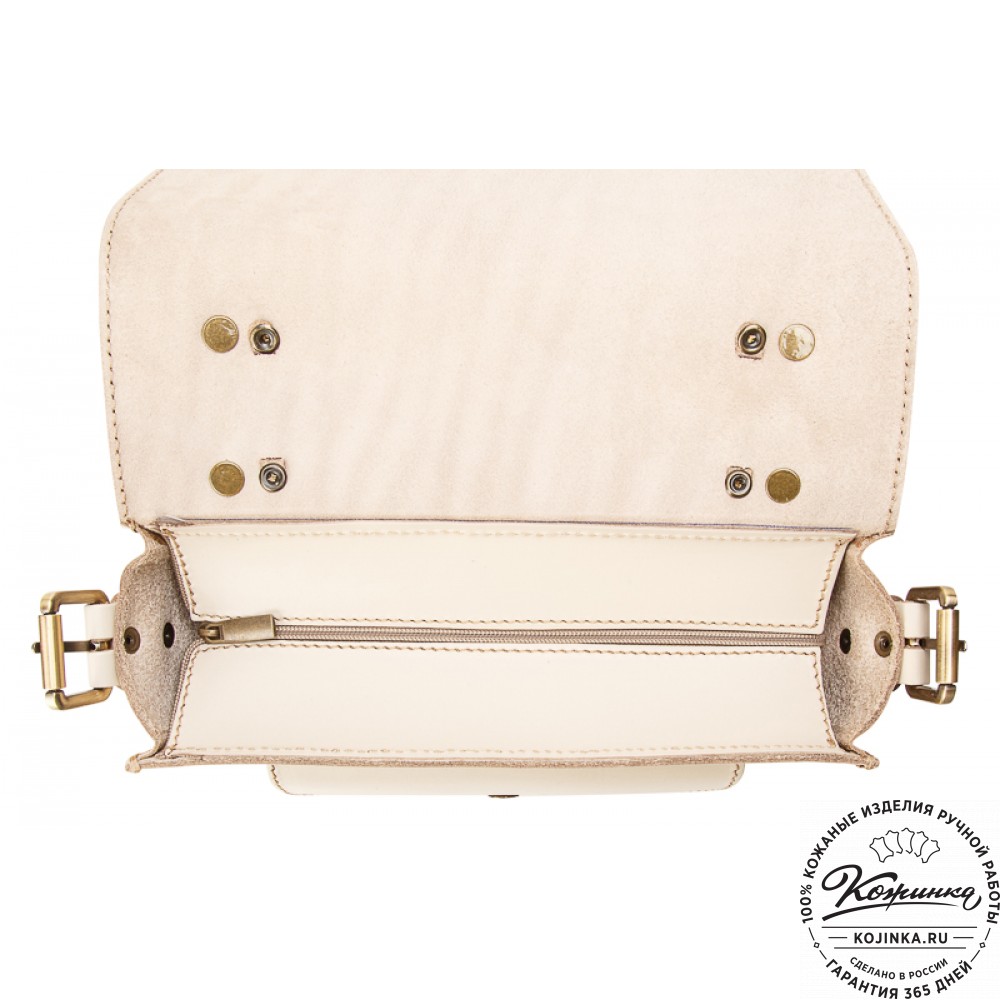 Кожаная  сумка "Виктория" (бежевая)