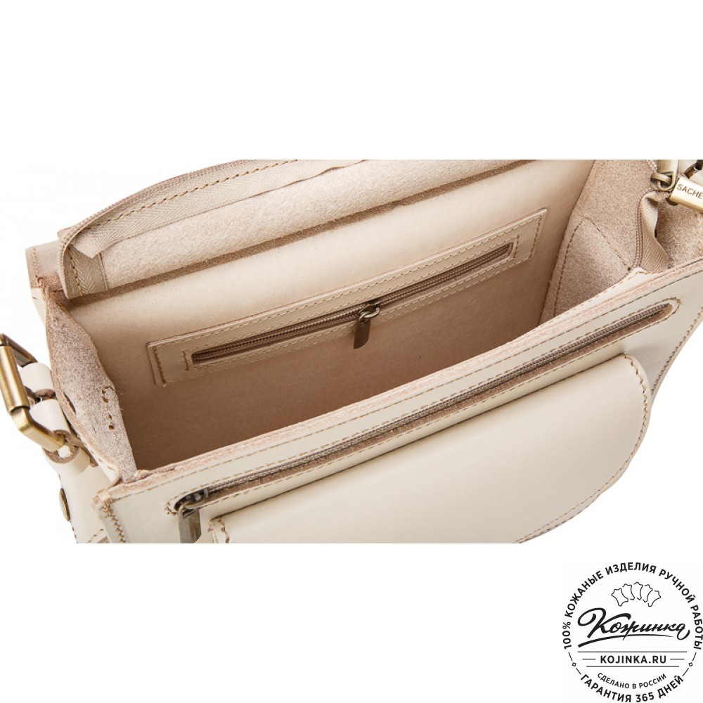 Кожаная  сумка "Виктория" (бежевая)