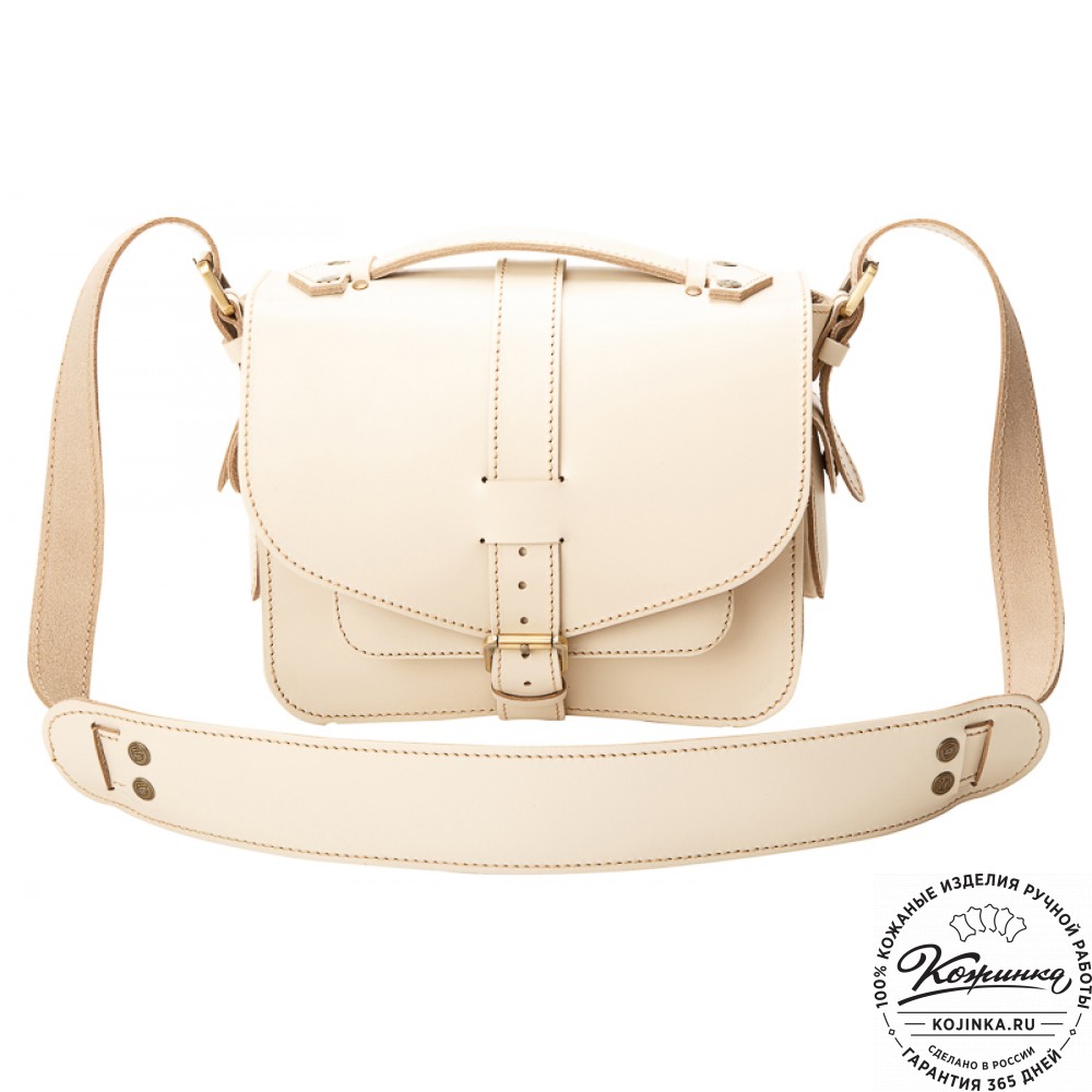 Кожаная  сумка "Виктория" (бежевая)